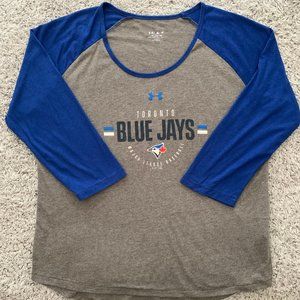 MLB Under Armour Toronto Blue Jays baseball Sleeve T-Shirt. Women's XL.